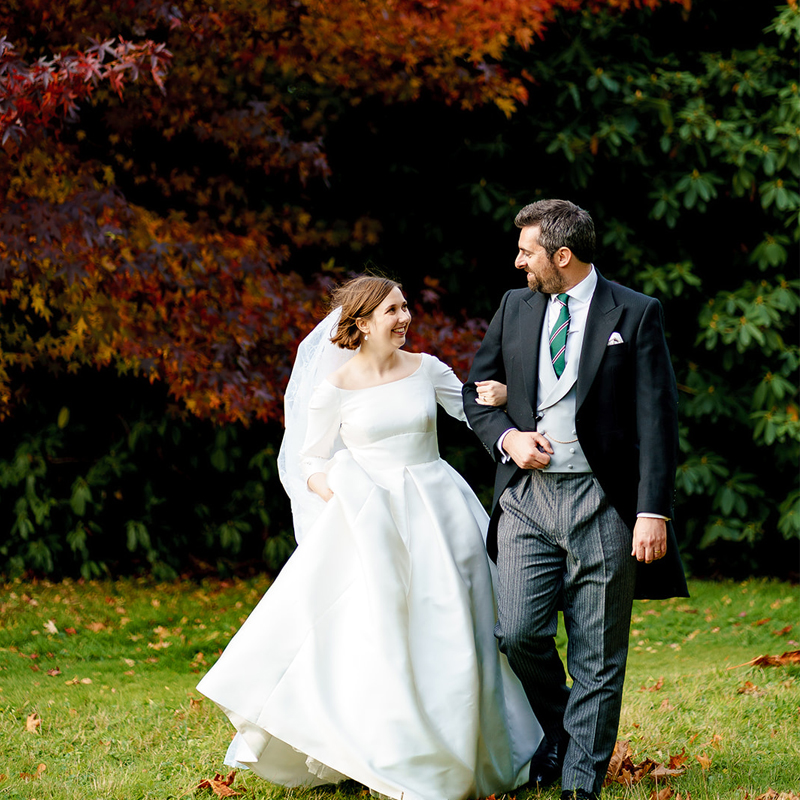 Wedding photography in the autumn garden