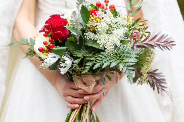 Floral Christmas bride bouquet