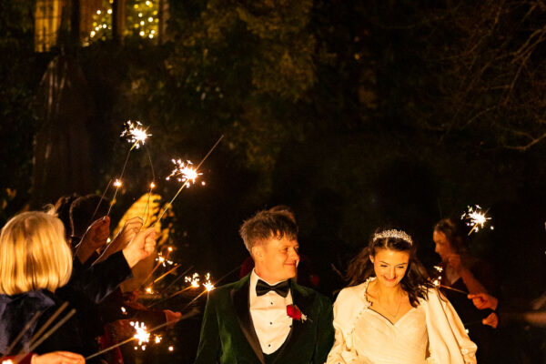 Wedding day sparklers