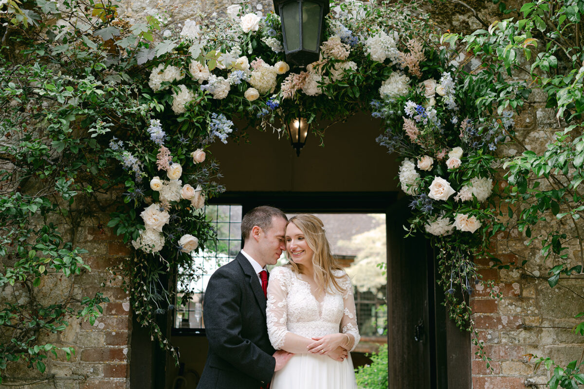 A wedding couple at Surrey's most romantic wedding venue