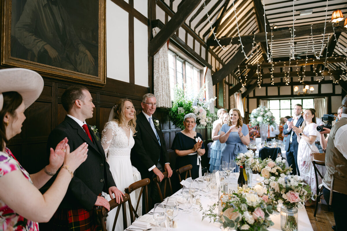 Wedding reception in a barn