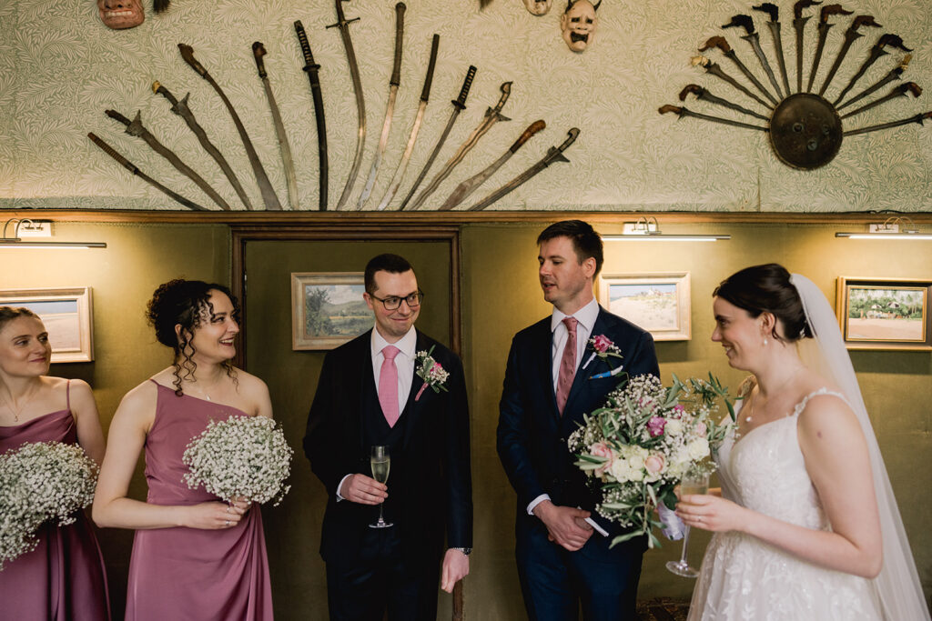 Wedding couple at Ramster Hall in Surrey