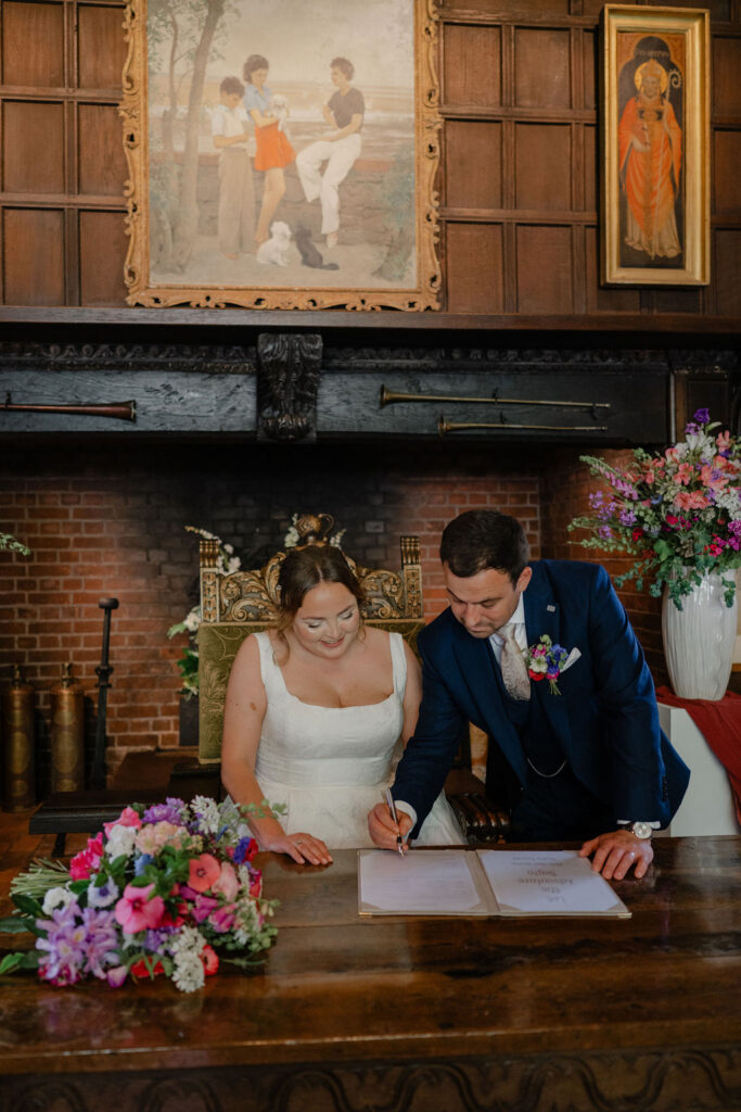 A couple in the Great Drawing Room at Ramster Hall